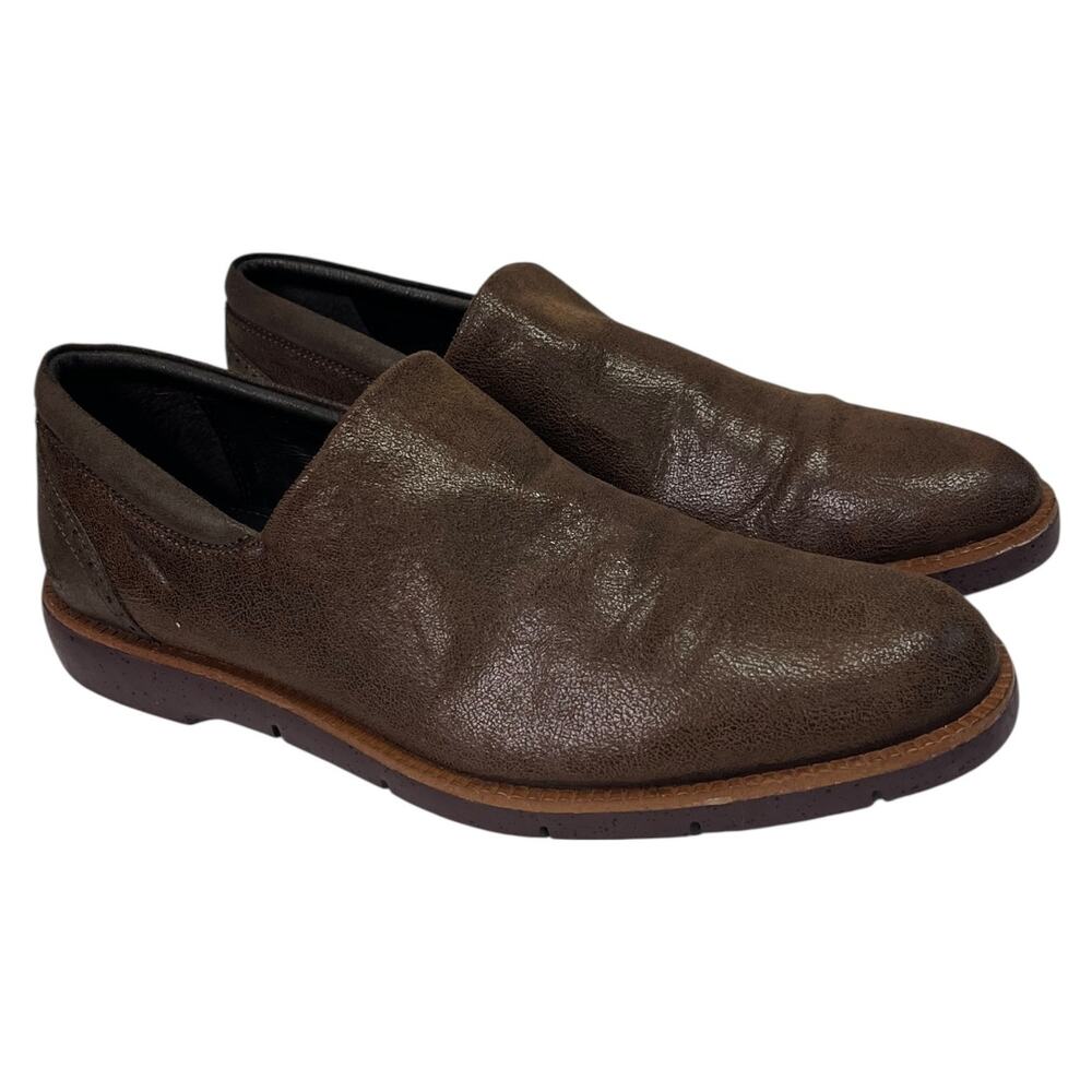 Donald J Pliner Edell VZ Loafers Shoes Mens 9.5 Brown Leather Slip On Casual